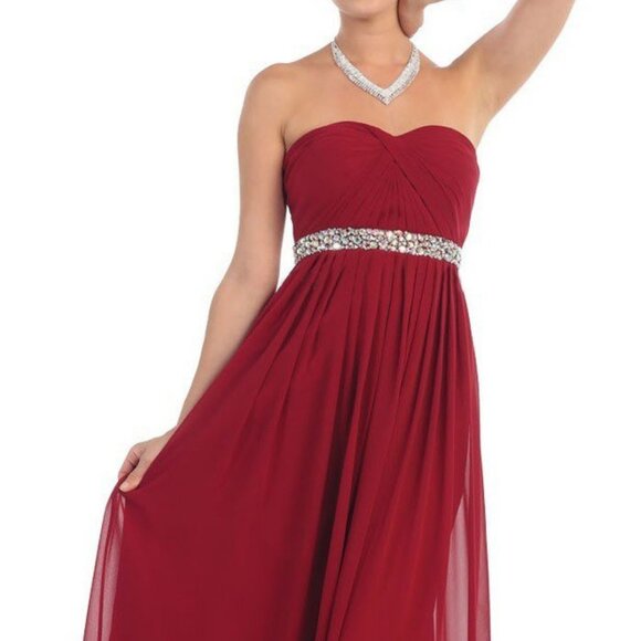 May Queen Dresses & Skirts - NWT myq_MQ-1169 Ruched Prom Dress Red 6